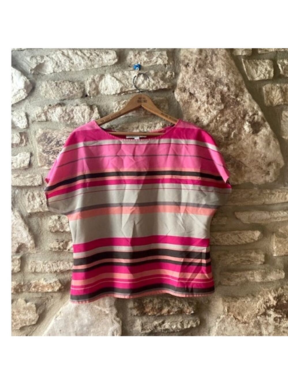 Pink Striped Chiffon Shirt - Ann Taylor's LOFT - MP